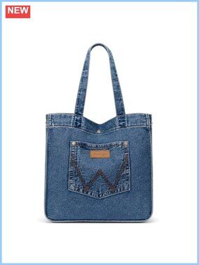 Wrangler Denim Tote Bag for Women - Lightweight, Machine Washable, Work & Travel